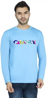 LV CARE Printed, Self Design Men Round Neck Blue T-Shirt