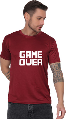 StutiUnique Graphic Print Men Round Neck Maroon T-Shirt