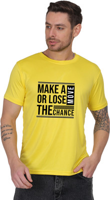 ARTI ARYA TREND Printed Men Round Neck Yellow T-Shirt