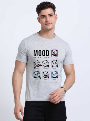 SEARCH MERCH Printed Men Round Neck Grey T-Shirt