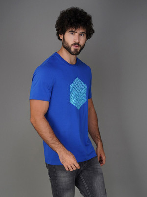 Zvezda Printed Men Round Neck Light Blue T-Shirt