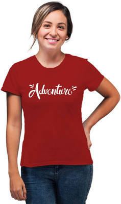 SmarTee Street Printed Women Round Neck Red T-Shirt