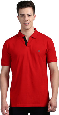 LUX cozi Printed Men Polo Neck Red T-Shirt