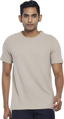 Byford by Pantaloons Solid Men Round Neck Brown T-Shirt
