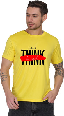 Swagry Graphic Print Men Round Neck Yellow T-Shirt