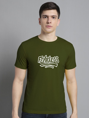 FBAR Printed, Typography Men Round Neck Dark Green T-Shirt