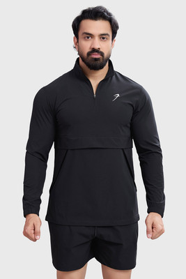 FuaarK Solid Men High Neck Black T-Shirt