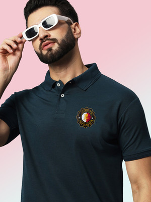 SINDHIGARMENT Solid Men Polo Neck Dark Green T-Shirt