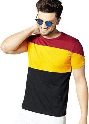 TEE TREE Printed Men Round Neck Yellow T-Shirt