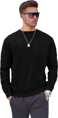 JUGULAR Solid Men Round Neck Black T-Shirt