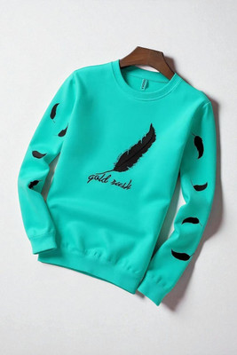 FAOES Printed Men Round Neck Green T-Shirt