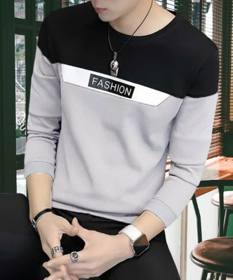 TEEMEX Colorblock Men Round Neck Multicolor T-Shirt