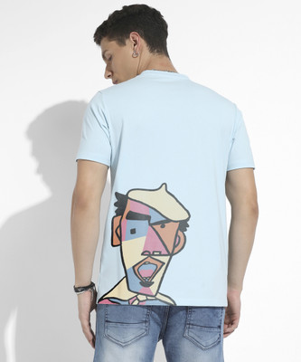 CAMPUS SUTRA Printed Men Round Neck Blue T-Shirt
