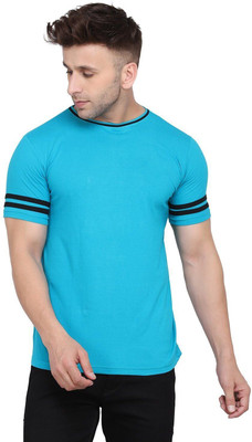 GEUM Solid Men Round Neck Light Green T-Shirt