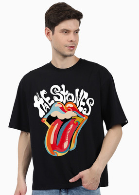 Pronk Printed, Typography Men Round Neck Black T-Shirt
