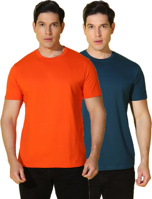 WOOSTRO Solid Men Round Neck Multicolor T-Shirt