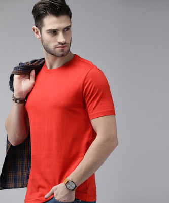 Roadster Solid Men Round Neck Red T-Shirt