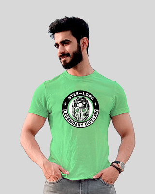 Jack Paris Printed, Typography Men Round Neck Light Green T-Shirt