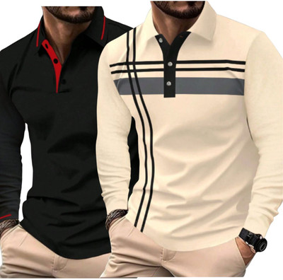 VOID & VOGUE Solid Men Polo Neck Multicolor T-Shirt