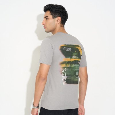 SF Jeans by Pantaloons Printed Men Round Neck White T-Shirt