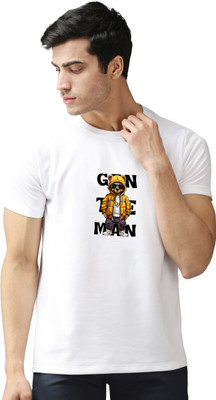 JUARI BE A GENTLEMAN Printed Men Round Neck White T-Shirt