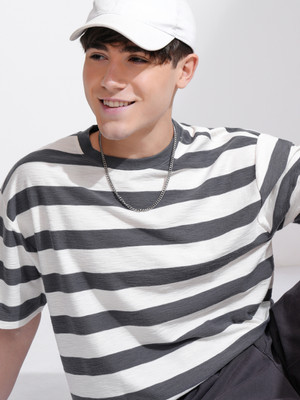 HIGHLANDER Striped Men Round Neck Multicolor T-Shirt
