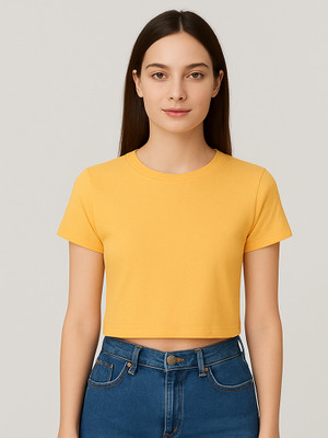 OKAMINOAKZI Printed Women Round Neck Black T-Shirt
