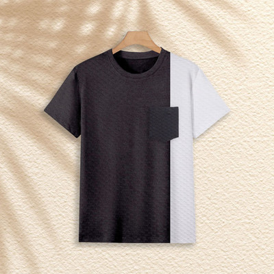 TANNU FAB Self Design Men Boat Neck Black T-Shirt