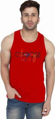 Cryptic Printed Men Round Neck Red T-Shirt