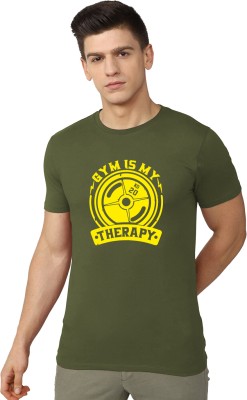 London Crew Graphic Print Men Round Neck Green T-Shirt