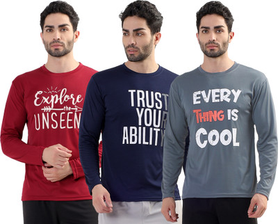 Garmin Printed Men Round Neck Multicolor T-Shirt