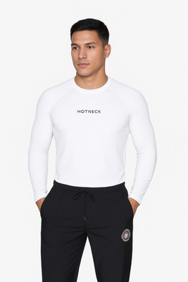 hotneck Typography Men Round Neck White T-Shirt