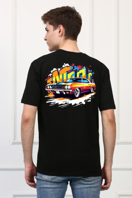 Awaken Armor Printed Men Round Neck Black T-Shirt