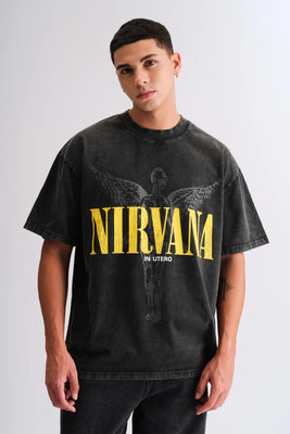 Bonkers Corner Graphic Print Men Round Neck Black T-Shirt