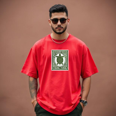 UrGear Graphic Print Men Round Neck Red T-Shirt