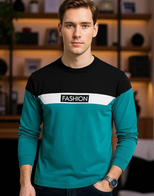 Autna Printed Men Round Neck Green T-Shirt