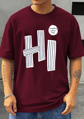 MGF Graphic Print Men Round Neck Maroon T-Shirt