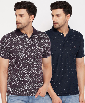 First Krush Printed Men Polo Neck Multicolor T-Shirt