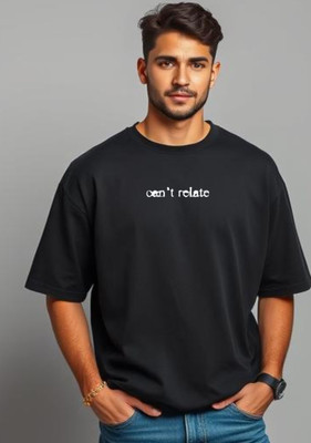 UrGear Graphic Print Men Round Neck Black T-Shirt