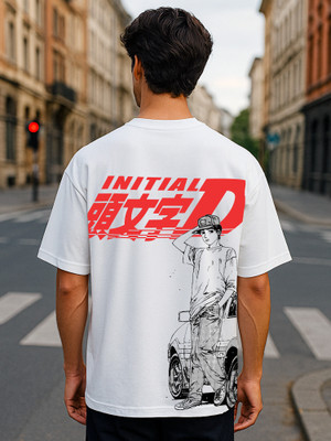 Jump Cuts Printed Men Round Neck White, Black T-Shirt