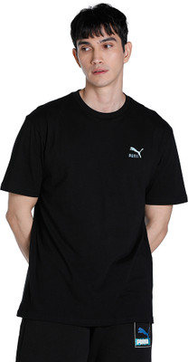 PUMA Solid Men Crew Neck Black T-Shirt