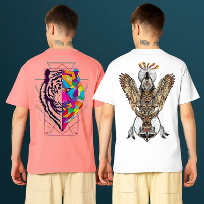 Kasendra Graphic Print Men Round Neck Multicolor T-Shirt