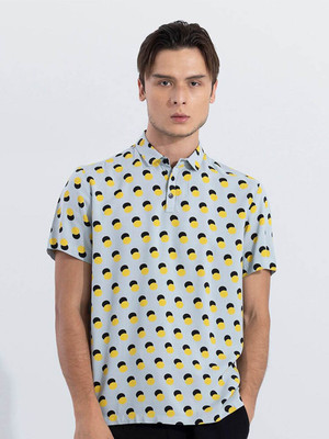 Snitch Printed Men Polo Neck Yellow T-Shirt