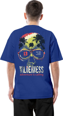 PUGAROO Graphic Print Men Round Neck Blue T-Shirt