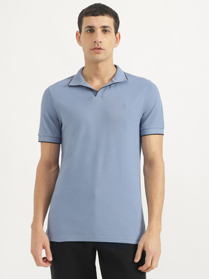 United Colors of Benetton Solid Men Round Neck Blue T-Shirt