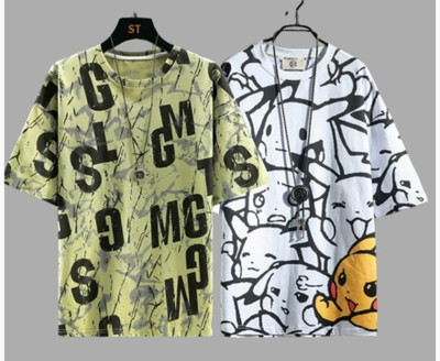 Ashish Enterprises Printed Men Round Neck Multicolor T-Shirt