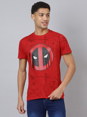Free Authority Printed Men Round Neck Red T-Shirt