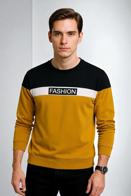 Autna Printed Men Round Neck Yellow T-Shirt