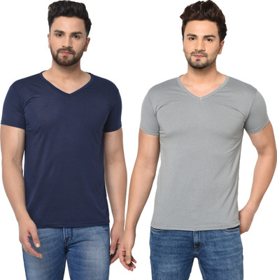 Tresna Fab Solid Men V Neck Multicolor T-Shirt