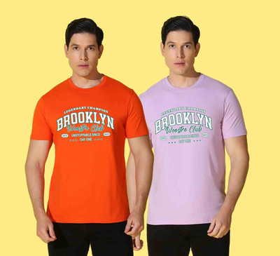 WOOSTRO Printed, Typography Men Round Neck Multicolor T-Shirt